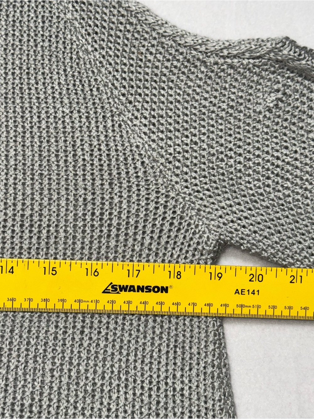 Miou Muse Cold Shoulder Silk-Knit Mock Neck Sweater Grey Women Sz L - Picture 10 of 11